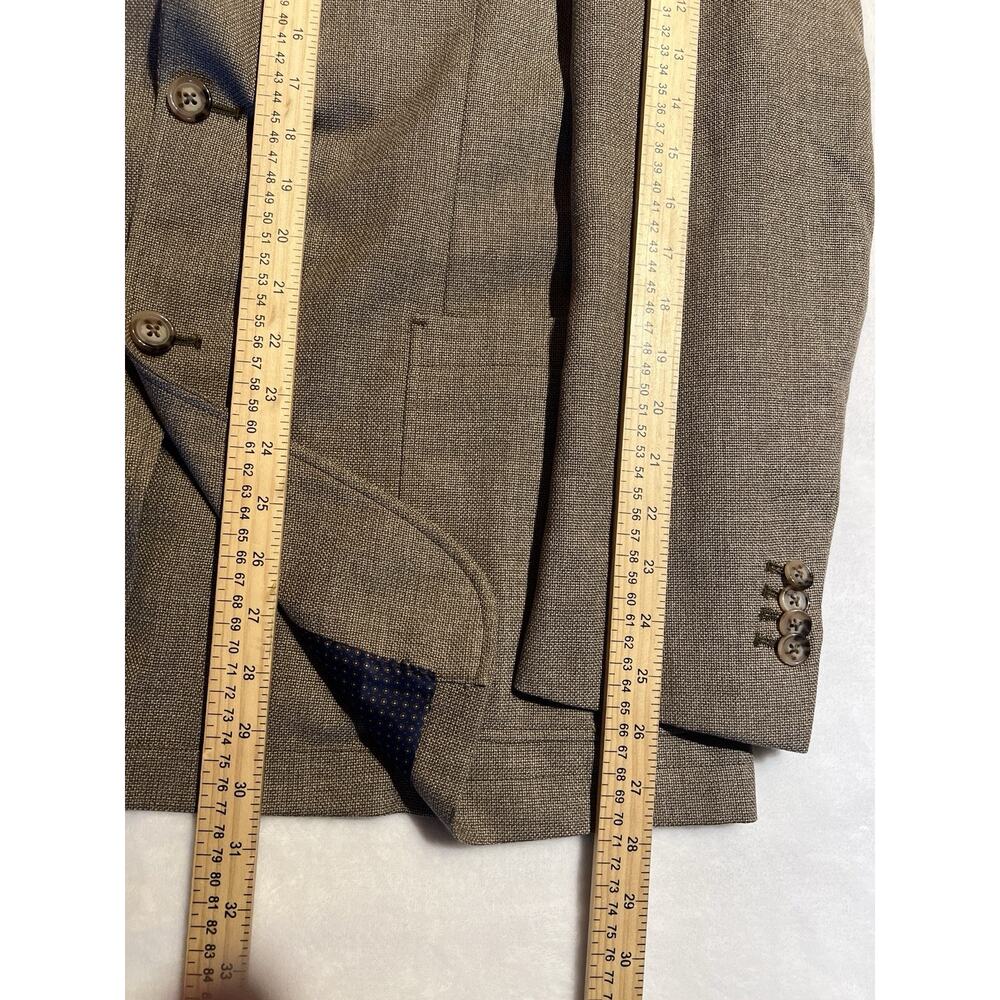 Creameuix Collection L 42R Tan Hopsack Unlined Casual Weekender Blazer Note - Picture 14 of 16